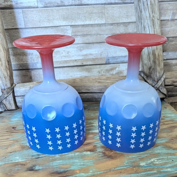 1976 Bicentennial Or Fourth of July Americana Patriotic Goblets Set of Two - Picture 8 of 8